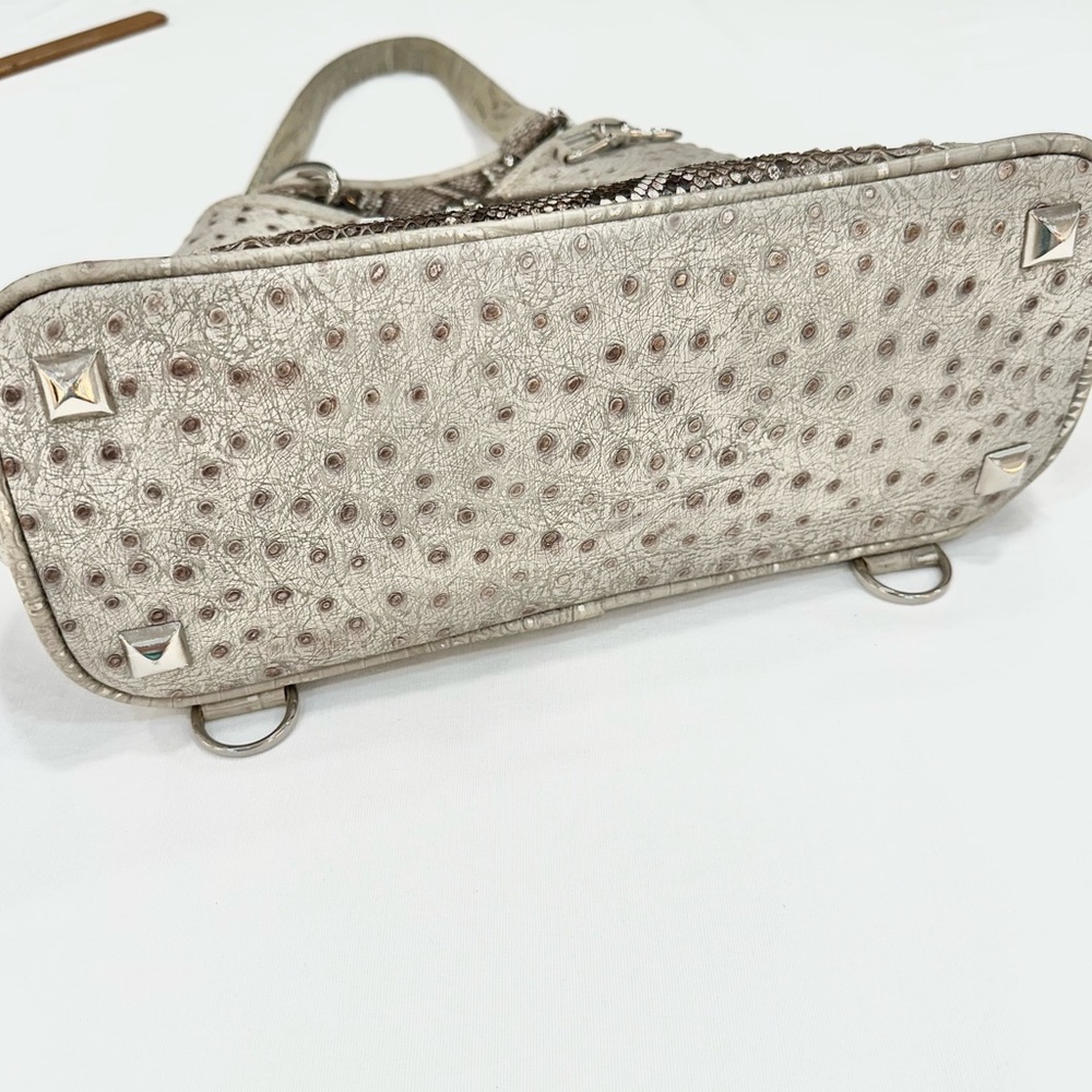 BSWANKY Sophie Python Convertible Backpack/Purse Gray w/silver accents_Like New - Picture 10 of 13